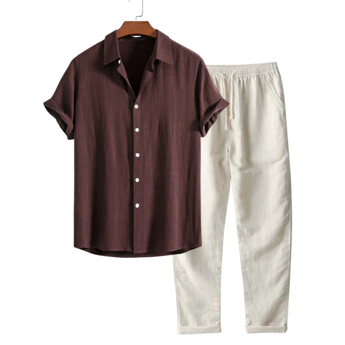 Linen Blend Summer Suit Set