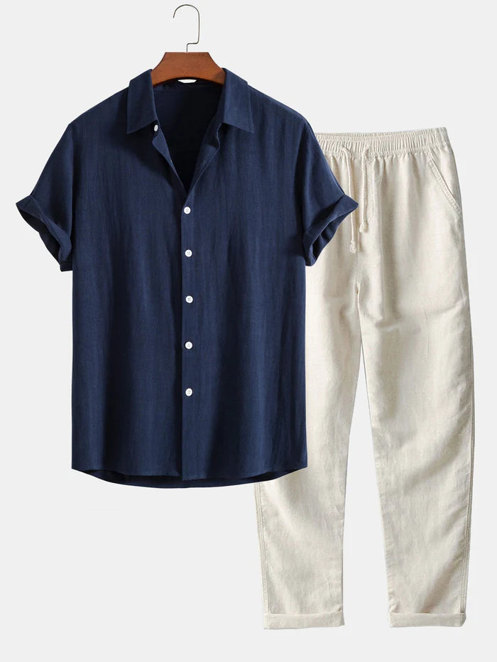 Linen Blend Summer Suit Set
